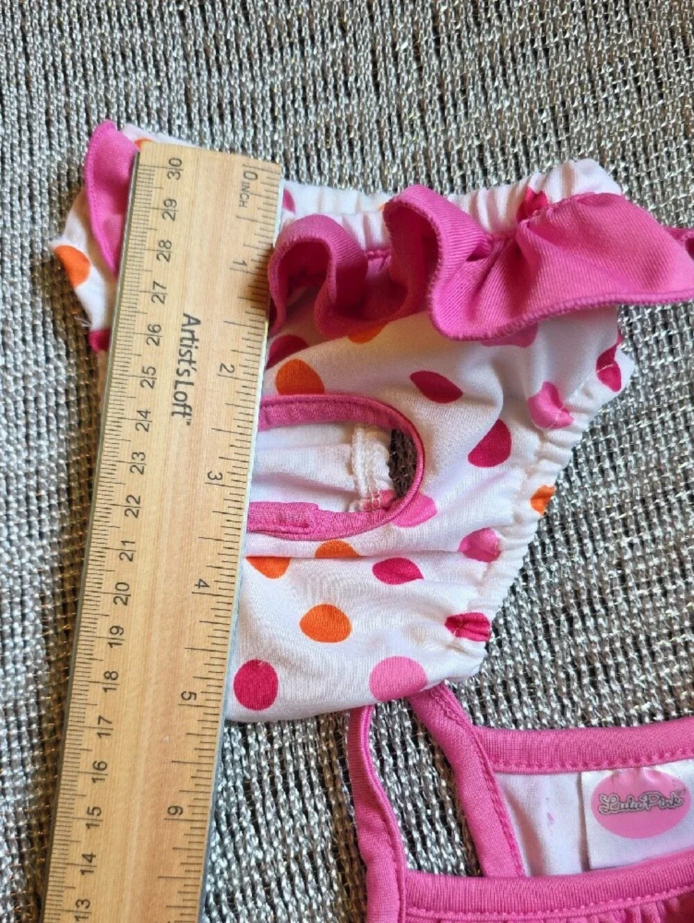 Pink Polka Dot Ruffle Swim Set for Babe Dog